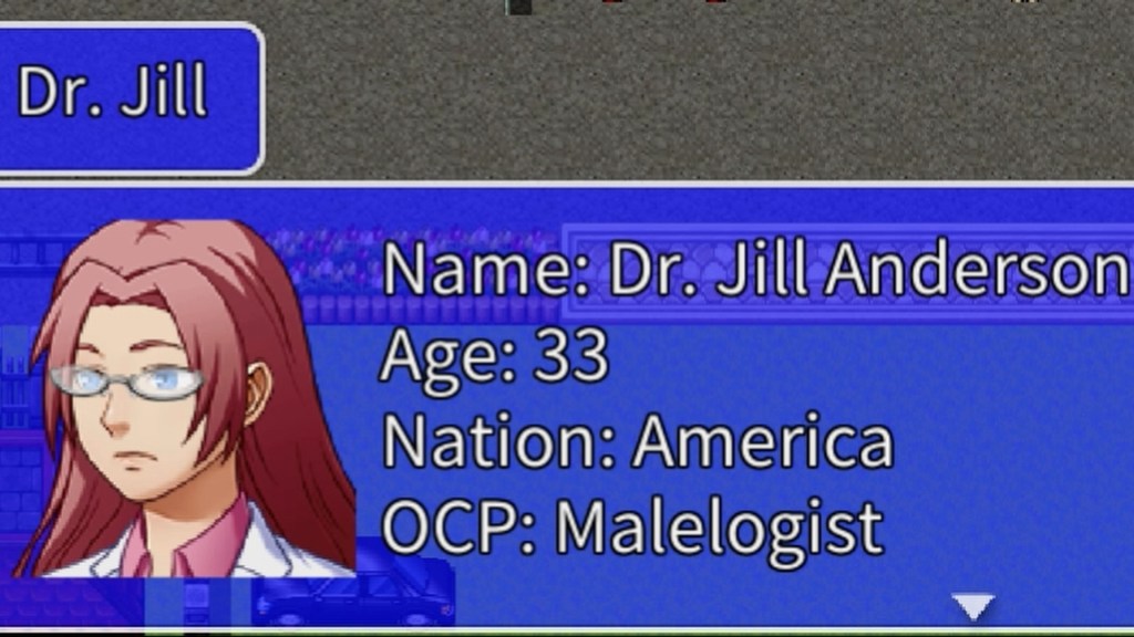 Name: Dr. Jill Anderson
Age: 33
Nation: America
OCP: Malelogist